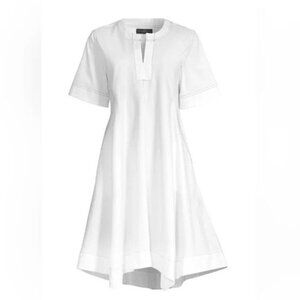 NWT Donna Karan New York  A-Line Short Sleeve White Dress